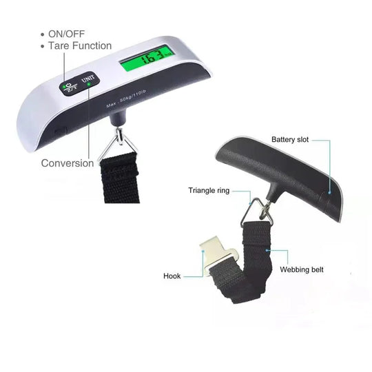 Digital LCD Luggage Scale 110lb/50kg Hanging Travel Scale