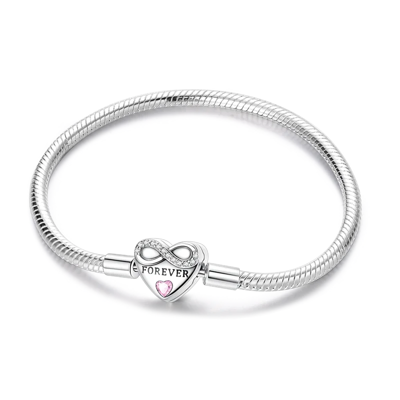 925 Sterling Silver Gold-Plated Heart Charm Bracelet