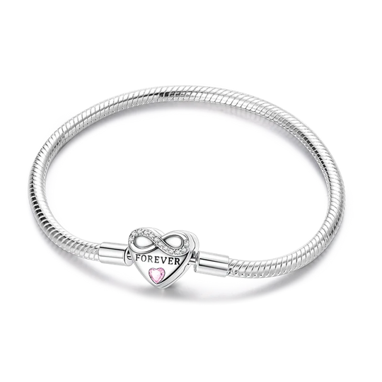 925 Sterling Silver Gold-Plated Heart Charm Bracelet
