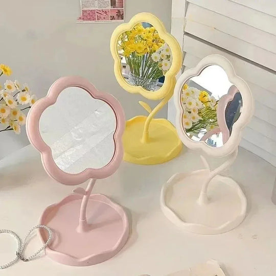 Flower Vanity Mirror with Storage Tray
