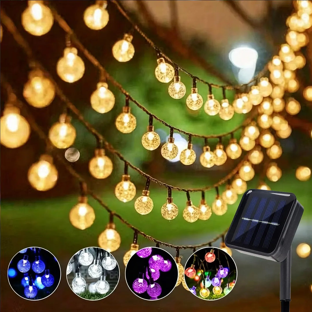 Solar Bubble Globe String Lights 100 LED 39.37FT