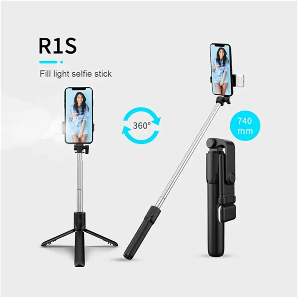 Bluetooth Selfie Stick Tripod with Fill Light &amp; Remote