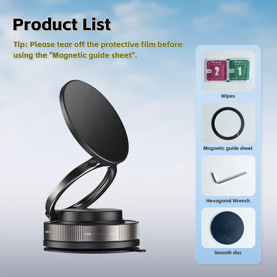 Foldable Magnetic Phone Stand Holder with Vacuum Suction Base