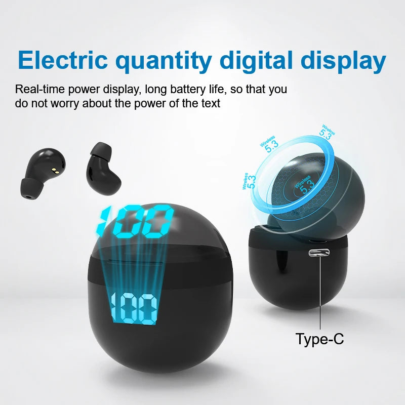 Bluetooth 5.3 Mini Wireless Earbuds with Charging Case