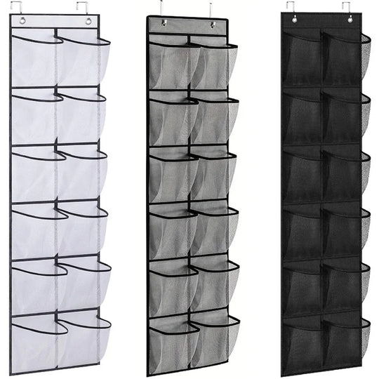 12 Pocket Over the Door Mesh Shoe Organizer with Hooks