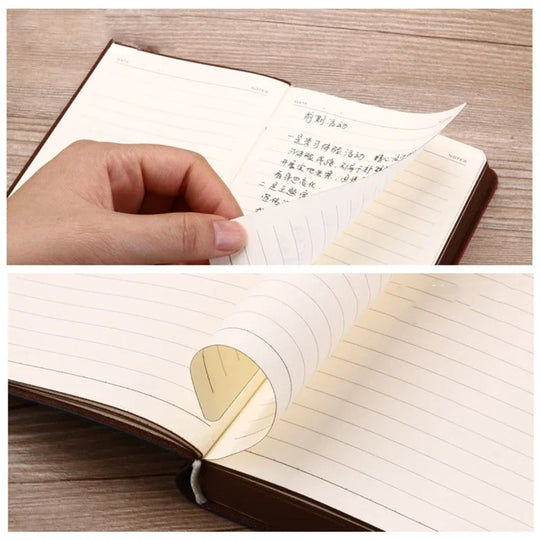 Vintage Pattern Leather Notebook – A6 Journal