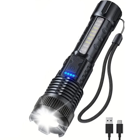 20W Rechargeable LED Tactical Flashlight with Zoom