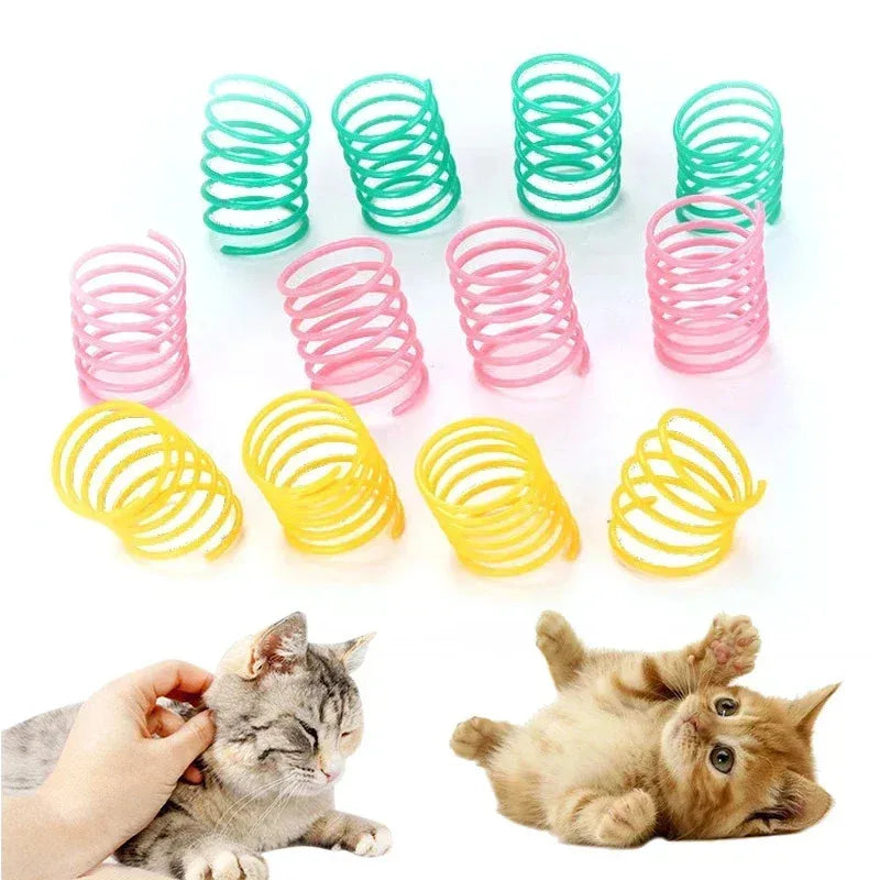 12-Piece Colorful Cat Spring Toy Set