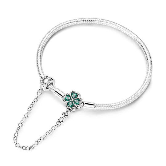 925 Sterling Silver Gold-Plated Heart Charm Bracelet