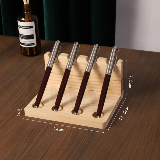 Walnut Wood Desk Organizer Pen Holder &amp; Phone Stand