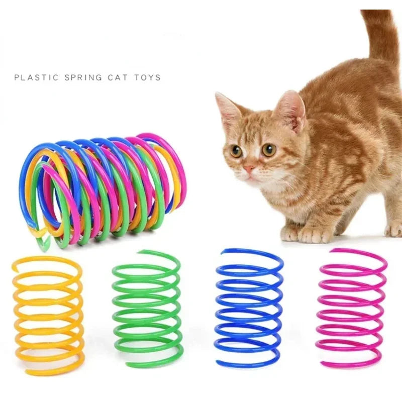 12-Piece Colorful Cat Spring Toy Set