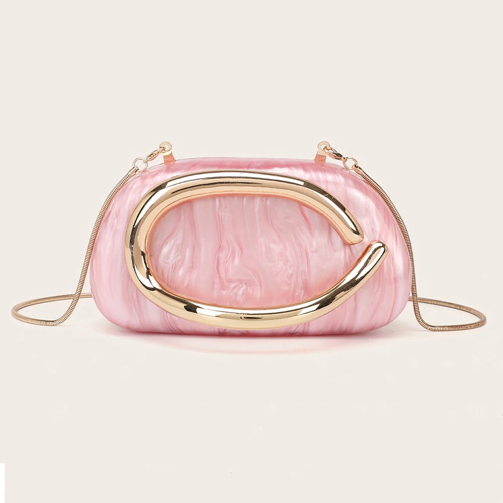 Luxury Acrylic Box Clutch Evening Crossbody Bag