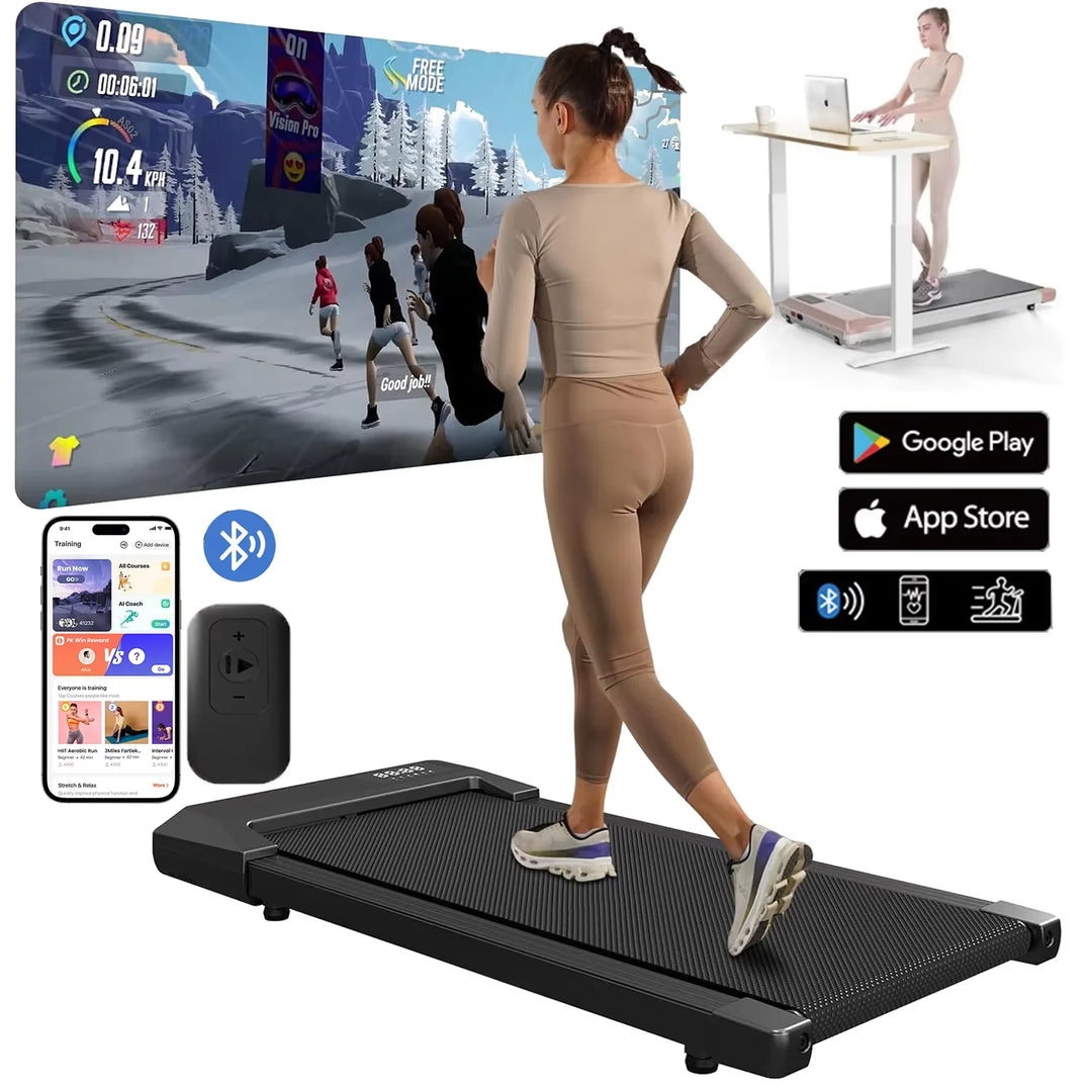 2-in-1 Walking Pad Treadmill with Bluetooth &amp; Remote