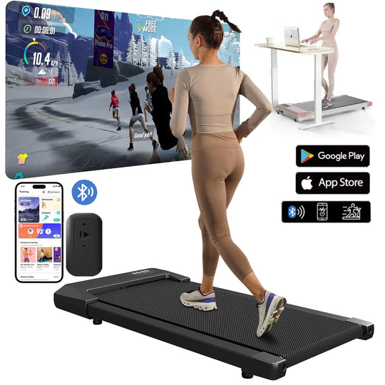 2-in-1 Walking Pad Treadmill with Bluetooth &amp; Remote
