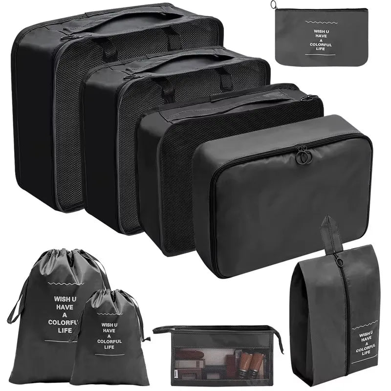 10-Piece Travel Packing Cubes Set with Shoe &amp; Toiletry Bags