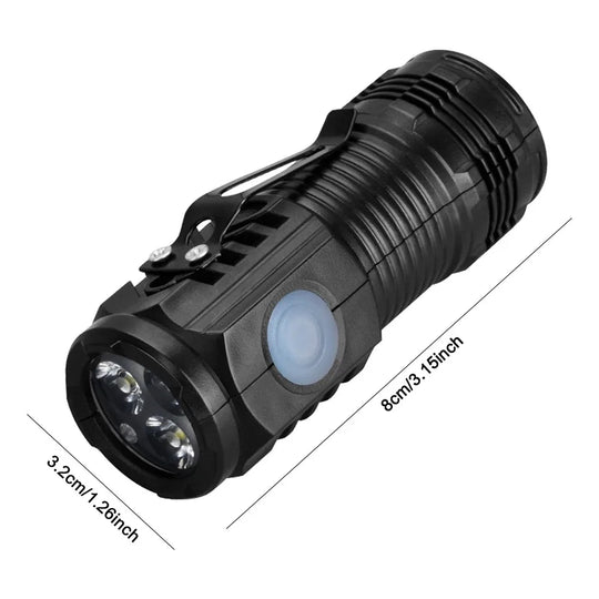 Mini USB-C Rechargeable LED Flashlight with Hat Clip