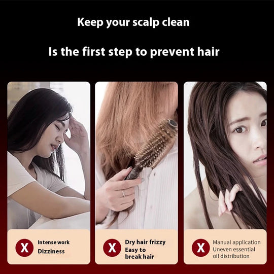 Electric Scalp Massage Comb with Liquid Applicator
