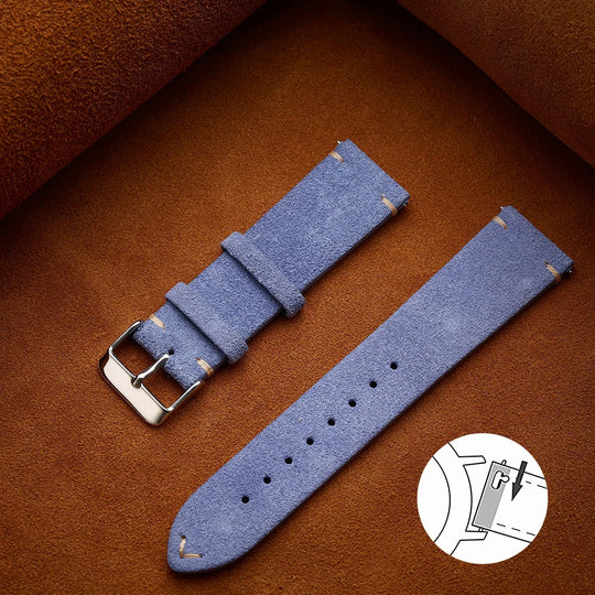 Quick Release Suede Leather Watch Band for Traditional Watches
