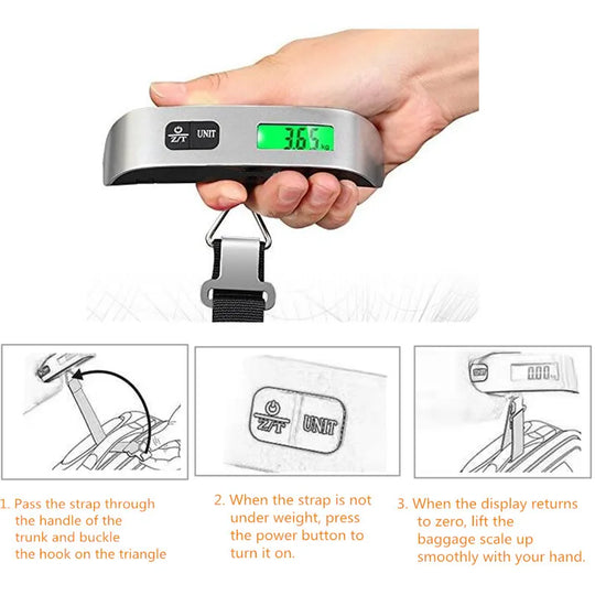 Digital LCD Luggage Scale 110lb/50kg Hanging Travel Scale