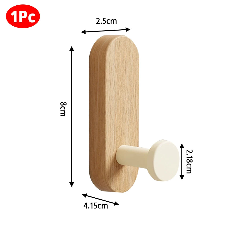 Self-Adhesive Wood Wall Hook