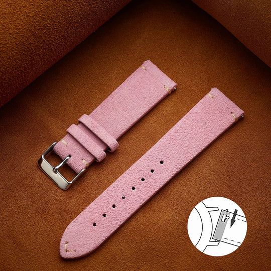 Quick Release Suede Leather Watch Band for Traditional Watches