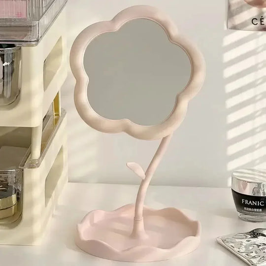 Flower Vanity Mirror with Storage Tray