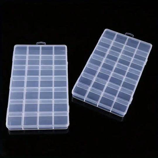 28-Grid Plastic Jewelry Storage Organizer Box with Removable Dividers