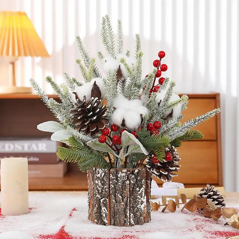 Lighted Tabletop Christmas Tree with Berries