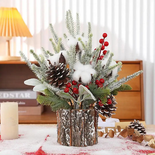 Lighted Tabletop Christmas Tree with Berries