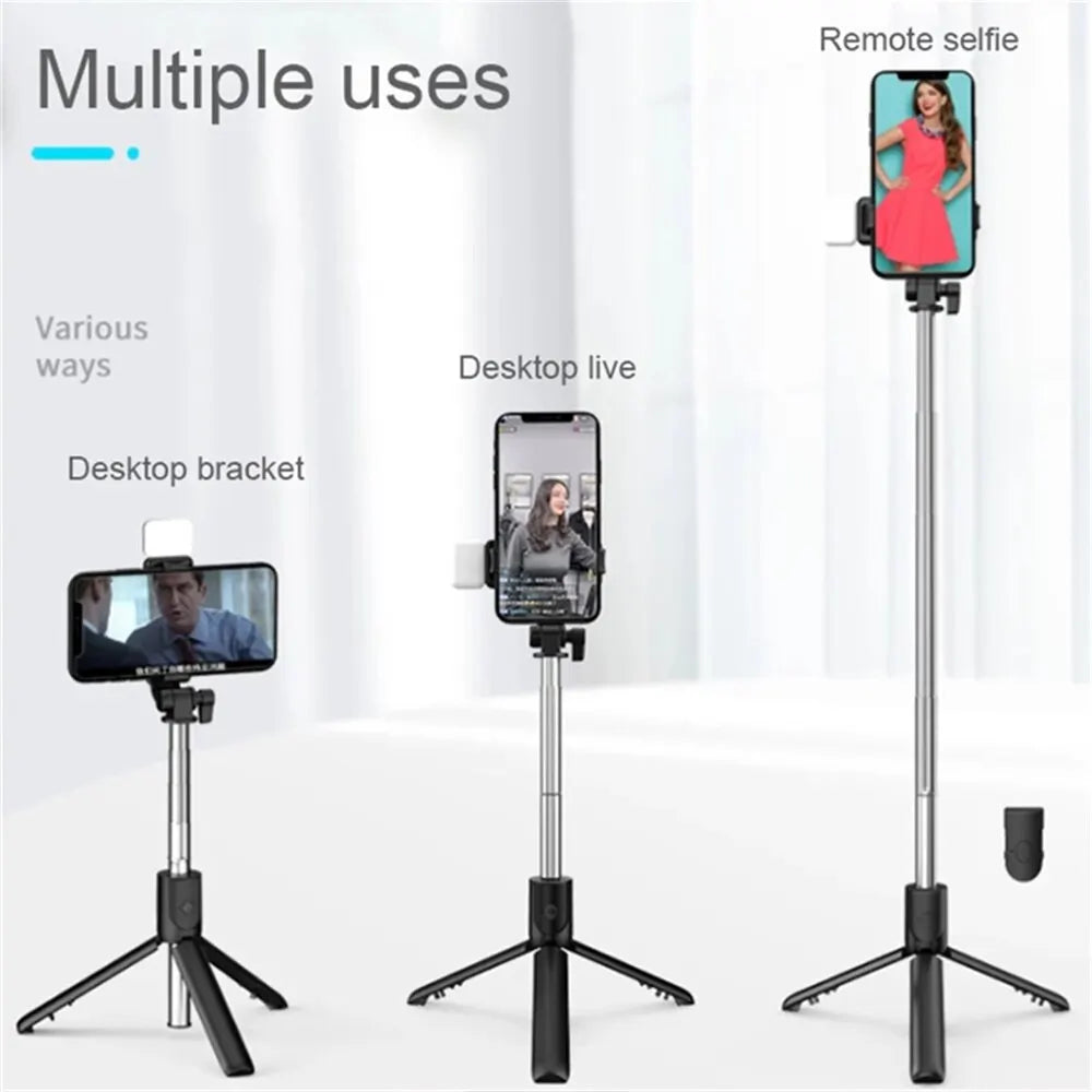 Bluetooth Selfie Stick Tripod with Fill Light &amp; Remote