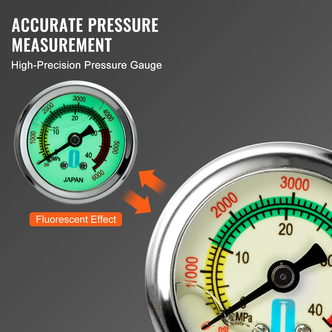 3-Stage PCP Hand Pump with Pressure Gauge