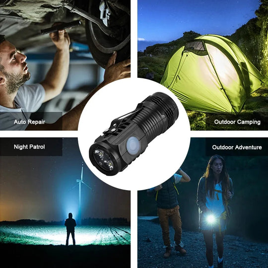 Mini USB-C Rechargeable LED Flashlight with Hat Clip
