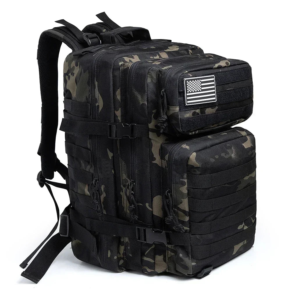 45L Tactical Backpack with Multi-Compartment Storage