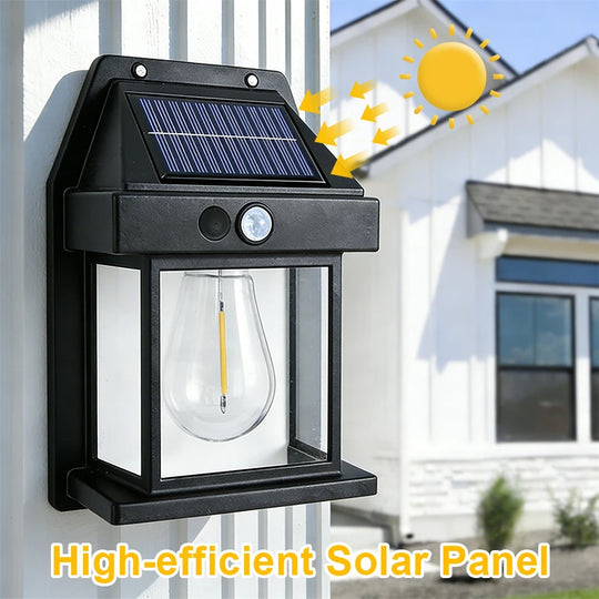 Solar Motion Sensor Wall Light with 3 Lighting Modes – 2 Pack