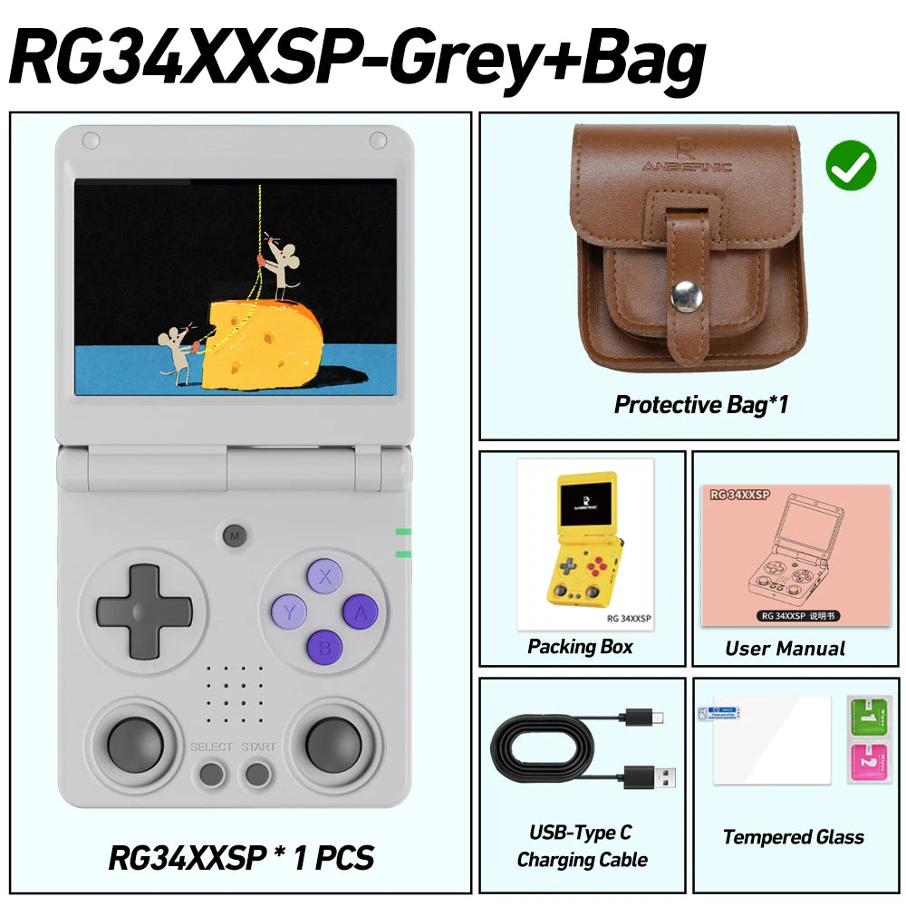 Anbernic RG34XXSP Retro Handheld Game Console 64GB