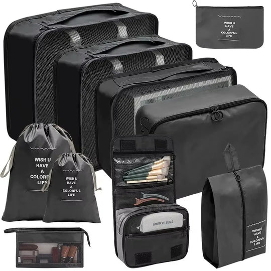 10-Piece Travel Packing Cubes Set with Shoe &amp; Toiletry Bags