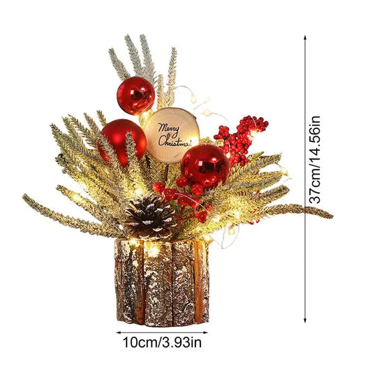 Lighted Tabletop Christmas Tree with Berries