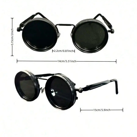 Retro Round Steampunk Polarized UV400 Sunglasses