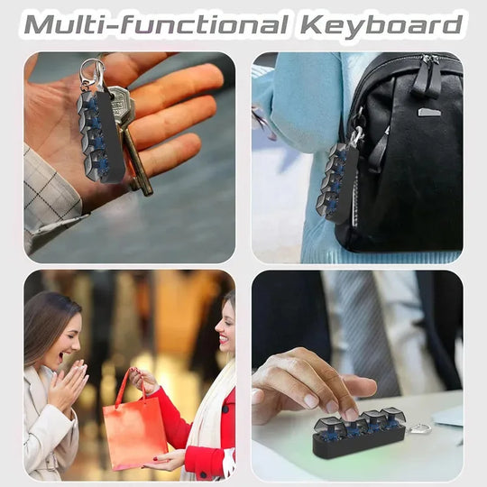 4-Key Mechanical Keyboard Fidget Keychain Stress Relief Toy
