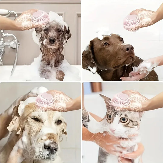 Silicone Pet Grooming Bath Brush for Deshedding