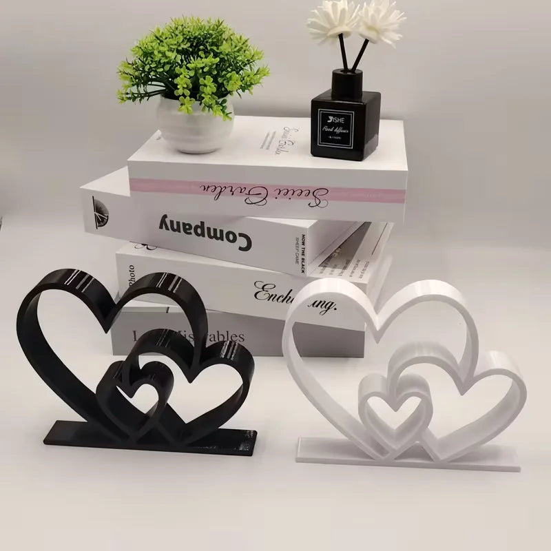 Heart-to-Heart Love Statue – Modern Home Decor