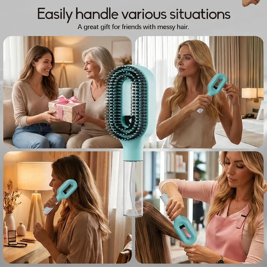 Refillable Spray Hair Detangling Comb for All Hair Types
