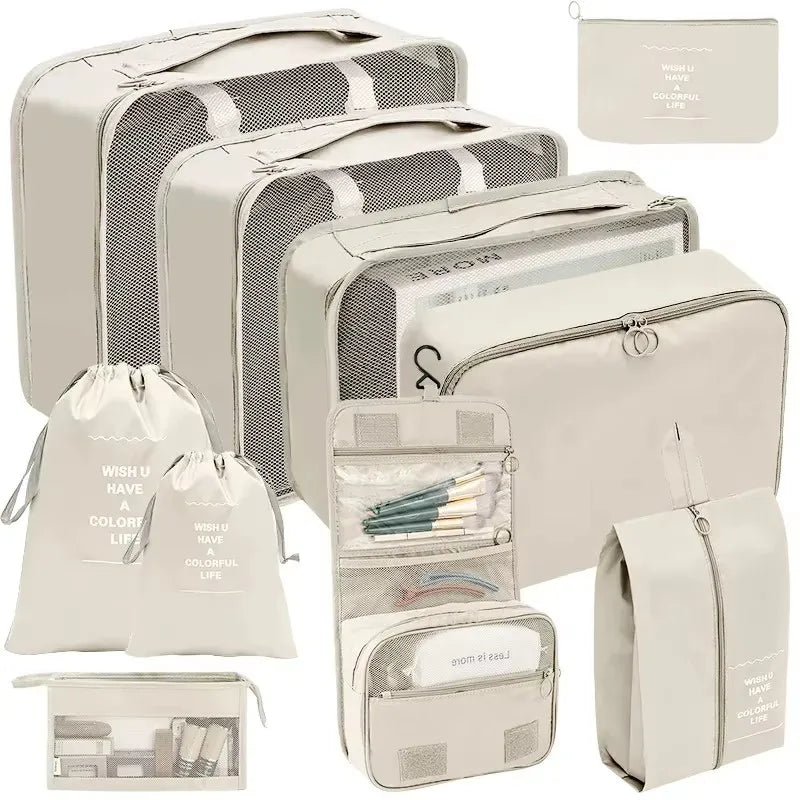 10-Piece Travel Packing Cubes Set with Shoe &amp; Toiletry Bags