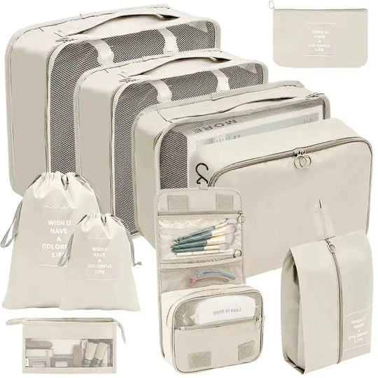 10-Piece Travel Packing Cubes Set with Shoe &amp; Toiletry Bags