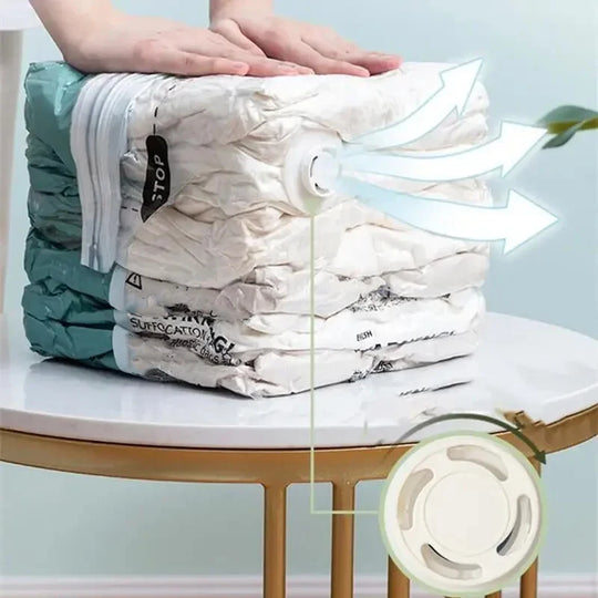 No Pump Vacuum Storage Bag for Clothes &amp; Blankets