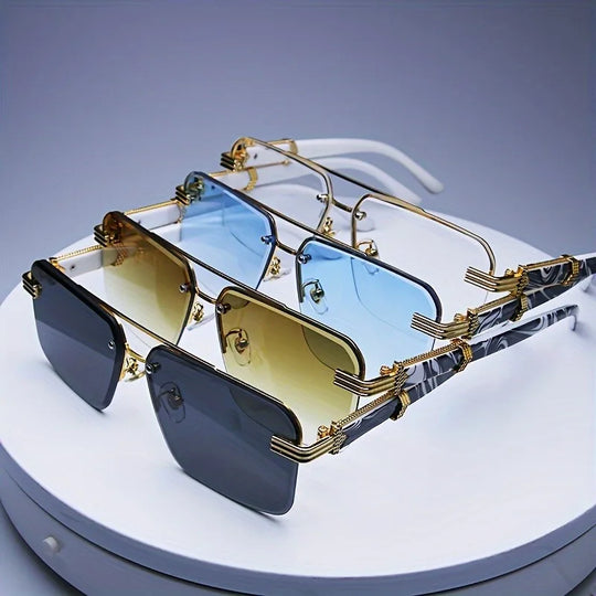Rimless Rectangle UV400 Gradient Sunglasses