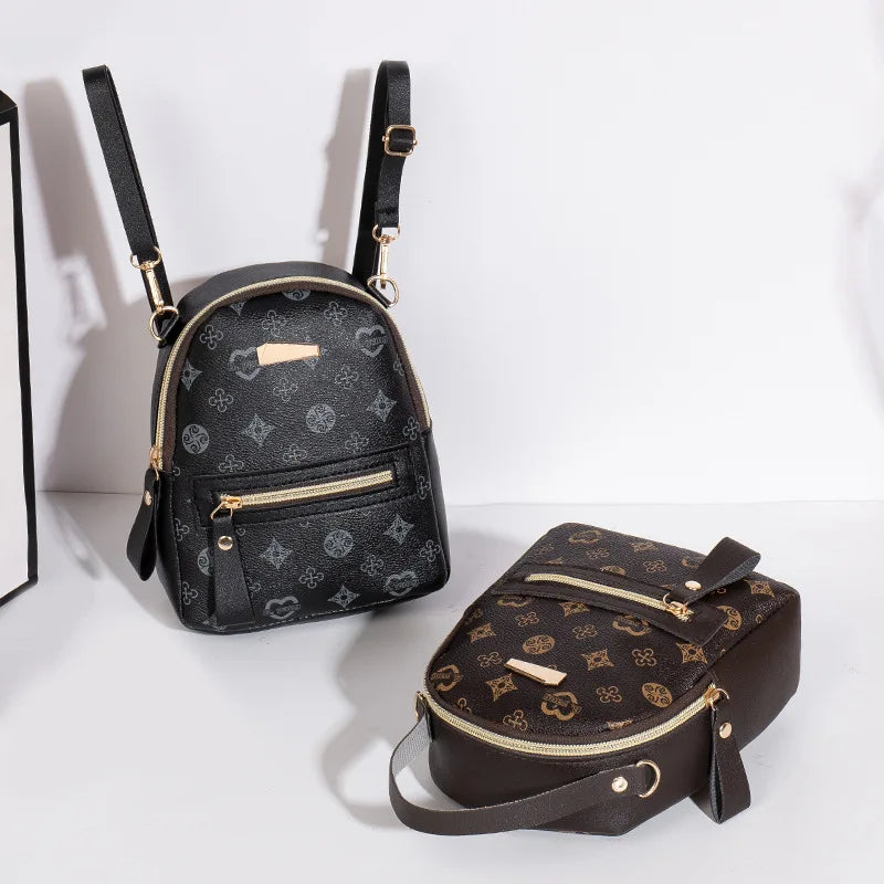 Mini PU Leather Fashion Backpack Purse for Women