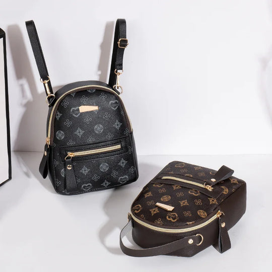 Mini PU Leather Fashion Backpack Purse for Women