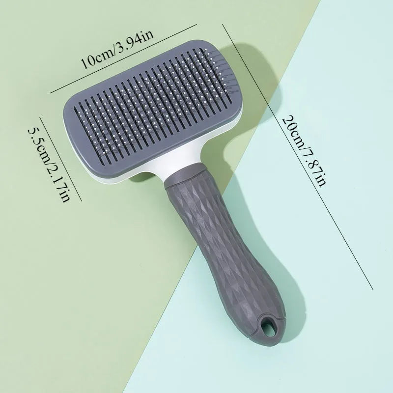 Self-Cleaning Pet Grooming Slicker Brush for Cats &amp; Dogs