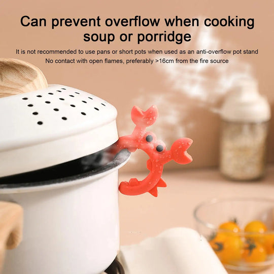 Crab Silicone Utensil Rest &amp; Pot Clip Holder